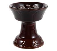 Cabilock Cerámica Ghee Lamp Holder Resistente para Templo Budista Portavelas de Tealight Tibetano Artesanal Lámpara de Aceite Retro para Meditación y