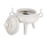 Cabilock Cerámica Quemador de Incienso Patas con Tapa Difusor de Aroma para Aromaterapia Decoración Ornamental para y Sala Blanco Elegante