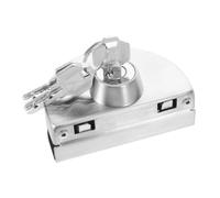 Cabilock Cerradura de Puerta de Cristal de Acero Inoxidable con Barra Resistente y Pestillo Estable para Entradas de Tiendas y Restaurantes Color Plata