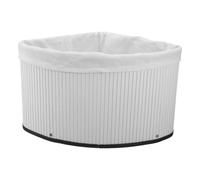 Cabilock Cesta de Almacenamiento Triangular de Esquina Cesta Organizadora Blanca sin Tapa Tamaño Radio 29 Cm Altura 22 Cm Contenedor Resistente para Baño Cocina y Habitación para Juguetes