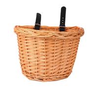 Cabilock Cesta de Bicicleta Tejida de Mimbre Forma de D Tamaño Pequeño Cesta Desmontable para Manillar Delantero Almacenamiento Práctico para Bicicletas Infantiles Color Color Aleatorio