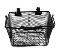 Cabilock Cesta Delantera de Hierro para Bicicleta Infantil Negra con Asa Desmontable Cesta de Alambre Metálico para Accesorio Fácil de Instalar para Paseo y Escuela