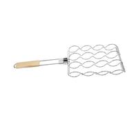 Cabilock Cesta Para Salchichas A La Parrilla Rejilla Para Parrilla Mango De Madera Fácil De Limpiar Soporte Para Maíz Para Barbacoa