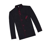 Cabilock Chaqueta De Chef De Manga Camisa Blanca Camisas De Vestir para Mujer Traje De Cocinero Capa De Jefes Negros Disfraz De Camisas De Cocinero para Hombre Trabaja Respirable Ropa