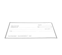 Cabilock Cheques Falsos Gigantes Reutilizables y Resistentes al Agua para Presentaciones y Fiestas en Papel Recubierto Blanco Rectangular Divertido