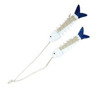 Cabilock Cinta Sujeta Cortinas de Madera con Diseño Mediterráneo Forma de Pez Soporte Vintage para Cortinas de Salón y Dormitorio Decoración Elegante y Funcional para Hogar