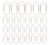 Cabilock Clips de Papel Grandes Metálicos de 50 MM 30 Unidades 10 Dorados 10 Plateados 10 Rosa Dorado Abrazaderas Organizadoras para Oficina Escuela y Archivo de Documentos