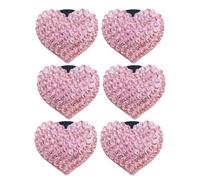 Cabilock Clips para Ventilación de Coche 6 Piezas Aromaterapia Diseño Corazón Rosa Gemas de Imitación Accesorios Decorativos para Aire Acondicionado y Fragancia Duradera