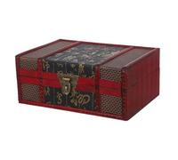 Cabilock Cofre del tesoro pirata de madera con cerradura, recuerdo y caja de almacenamiento de madera decorativa, joyero retro para almacenamiento decorativo y decoración rústica del hogar.