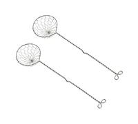 Cabilock Colador Para Ollas Calientes Acero Inoxidable 2 Piezas Mango Seguro Colador Fino Para Cocina Casera Utensilios Cocina Anti Óxido