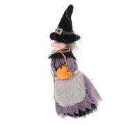 Cabilock Colgante de Bruja de Halloween Cocina de Brujas Adorable Figura de Bruja Colgante Chica decoración de Halloween estatuilla de Bruja del Festival Preciosa muñeca Bruja paño Púrpura