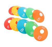 Cabilock Conos de Entrenamiento Numerados 1-10 de Polietileno Discos para Fútbol y Baloncesto Marcadores Multicolores para Ejercicios de Agilidad Equipamiento Deportivo Portátil para