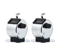 Cabilock Contador Manual Portátil de Metal Plateado, Mecánico de 4 Dígitos, Tamaño Compacto para Conteo de Vueltas y Control de Multitudes, 2 Piezas, Adecuado para Estudiantes y