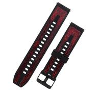 Cabilock Correa de Silicona para Reloj Inteligente 20mm, Pulsera Colorida Rojo Base Negra, Ajustable y Flexible para Smartwatch, Recambio Cómodo y Duradero para Relojes Inteligentes