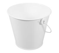 Cabilock Cubeta Metálica Blanca Pequeña con Asa para Recogida de Grasa Barbacoa Cubo para Aceite y Uso Decorativo Fiestas y Aulas Capacidad Resistente y Versátil para Cocina y Exterior