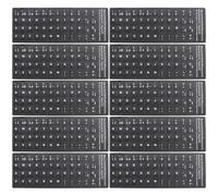 Cabilock Cubierta de Teclado Portátil 10 Pegatinas Autoadhesivas en Español Fondo Negro Mate para Oficina y Escuela Protección Multilingüe Fácil Aplicación