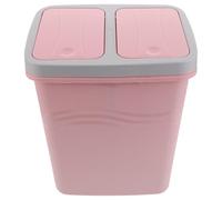 Cabilock Cubo de Basura Doble para Cocina con Doble Compartimento Diseño Compacto y Estrecho Color Rosa Contenedor Clasificador para Residuos Húmedos y Secos Adecuado para Hogar y
