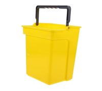 Cabilock Cubo De Fregona Cuadrado 4 litros Plástico Amarillo con Asa Cubo Multifuncional para Limpieza Doméstica Oficina Escolar Comercial