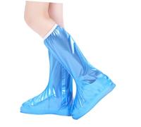 Cabilock Cubrezapatillas Impermeables Azules XL Funda Larga Antideslizante con Cremallera y Banda Elástica para Protección de Calzado Días de Lluvia y Actividades al Aire