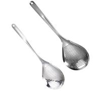 Cabilock Cuchara Coladora de Acero Inoxidable para Pasta y Alimentos Fritos, Resistente al Desgaste y Fácil de Limpiar, Pack de 2 Unidades Mango Cómodo para Cocina
