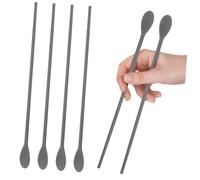 Cabilock Cucharas de Silicona y Palitos para Remover Bebidas Agitador de Silicona Doble Mango Largo Multiusos para Cocteles y Postres Set de 2