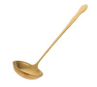 Cabilock Cucharón de sopa de acero inoxidable: Cuchara redonda de mango largo para ollas calientes - Cuchara para mezclar café para cocinas de restaurantes y hogares