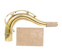 Cabilock Cuello Curvo de Latón para Saxofón Tenor Resistente la Deformación con Superficie Lisa y Hoja de Corcho Accesorio para Instrumentos Musicales Ligero y Duradero