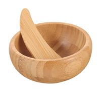 Cabilock Cuenco de Bambú Material Natural para Mezclar Mascarillas Faciales Set Completo para Cuidado Piel con Cuchara Adecuado para Uso en Casa Beauty Shop