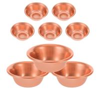 Cabilock Cuencos Rituales de Latón Pequeños 8 Piezas Cuenco de Ofrenda Budista de 5 CM Mini Decorativos de Cobre Rojo para Ceremonias Meditación y Altares Domésticos