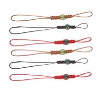 Cabilock Cuerdas de Seguridad para Tapa de Tetera 6 Piezas, Cordón de Retención Trenzado Cuentas en Café, Rojo y Marrón, Accesorio para Teteras de Porcelana, Hierro Fundido y