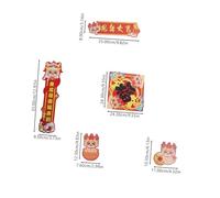 Cabilock Decoración Couplet para Hogar Año Lunar Dragon Material Papel Recubierto Festiva para Puertas y Refrigerador