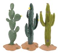 Cabilock Decoración De Cactus 3 Piezas Estatuillas De Animales En Miniatura Mini Decoración Pequeño Decoración De Terrario De Cactus Plantas De Polivinilo Oficina Escritorio Planta Falsa