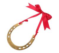 Cabilock Decoración de Pared de Hierro Fundido Herradura y Lazo, Adorno Colgante Rústico de Herradura Pequeña para Puerta y Hogar, Obsequio de Boda Significado Suerte, Estilo Occidental