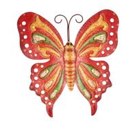 Cabilock Decoración de Pared Hierro Artístico Rojo Colgante Metálico Delicado para Jardín y Hogar Ornamento Mural Artesanal que Aporta Color y Frescura Natural