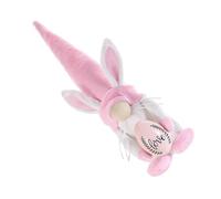 Cabilock Decoración de Pascua Muñeco de GNOME de Conejo Sosteniendo Huevo Rosa Adorable Adorno Faceless para Fiestas y Hogar