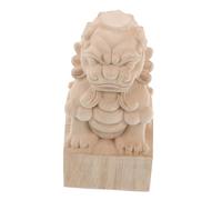 Cabilock Decoración del estigma del Puente Lion Finial Post Tops remates de Valla de jardín Tapa de Columna de león estatuas de Leones Guardianes Chinos león guardián de Madera Beige