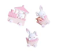 Cabilock Decoración para Tartas Conejo Tren de Ligero y Duradero Adorno para Cumpleaños y Shower Fiesta de Pascua