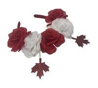 Cabilock Diadema Arce para Acción de Gracias Diadema de con Flores Rojo y Blanco Accesorios de Fiesta para Celebraciones y Fotos Grupo