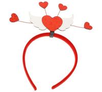 Cabilock Diadema de Corazón Rojo con Plumas para San Valentín Accesorio Ligero y Delicado para Fiesta y Boda Tocado de Pelo Creativo para Ambientar Celebraciones