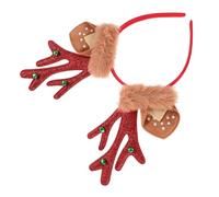 Cabilock Diadema de Cuernos de Ciervo Roja para Chicas Adolescentes Accesorio Ligero para Fiestas Navideñas Decoración Festiva para Cabello Celebraciones de Navidad