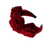 Cabilock Diadema de Moda para Mujer con Gran de Terciopelo Rojo Aro para Cabello Elegante Accesorio Floral para y Uso Diario