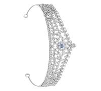 Cabilock Diadema de Novia de Aleación Plateada Brillo Deslumbrante y Diseño Portátil para Bodas y Banquetes Elegantes