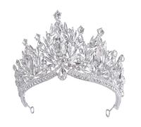 Cabilock Diadema de Novia para Boda en Aleación de Zinc y Rhinestone, Adorno Plateado Resistente que No se Deforma ni Rompe, Adecuado para Bodas y Actuaciones en Escenario