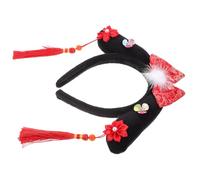 Cabilock Diadema Decorativa de Estilo Palacio para Mujer, Color Rojo Intenso, Material Poliéster Resistente, Ligera y Cómoda, Adecuado para Fiestas, Ceremonias y Uso Diario, 1 Unidad
