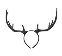 Cabilock Diadema Navideña de Asta de Reno Negra Accesorio Cabello Unisex Talla Única para Disfraz y Fotografía en Fiestas de Navidad