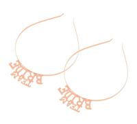 Cabilock Diadema para Novia 2 Piezas Metal Letras Bride Rosa Dorado Accesorio para Cabello Bodas y Fiestas Diadema Creativa y Pinza Cabello