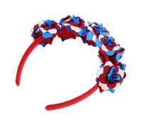 Cabilock Diadema Patriótica Roja Blanca Flores para Celebrar de Accesorio para Fiestas