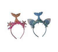 Cabilock Diademas Cabello Diseño de 2 Piezas Estrella de Mar Rosa y Concha Azul Accesorios Ligeros para Fiestas Infantiles y Decoraciones Divertidas
