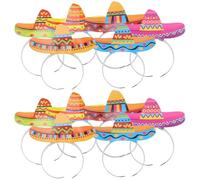Cabilock Diademas de Papel para Fiesta Mexicana 12 Piezas Sombrero Diadema Multicolor Accesorios para Suministros de Fiestas Temáticas Cinco de Mayo y Día de Muertos