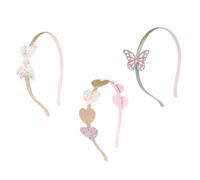 Cabilock Diademas para Ñiño Niña Lentejuelas en Forma de Corazón 3 Piezas, Aro Pelo Ajusta Bien y No se Sale, Adecuado para Fiestas de Navidad y Halloween